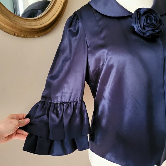 Marc Jacobs Blue Silk Jacket Size 8 NWT - Picture 9 of 16